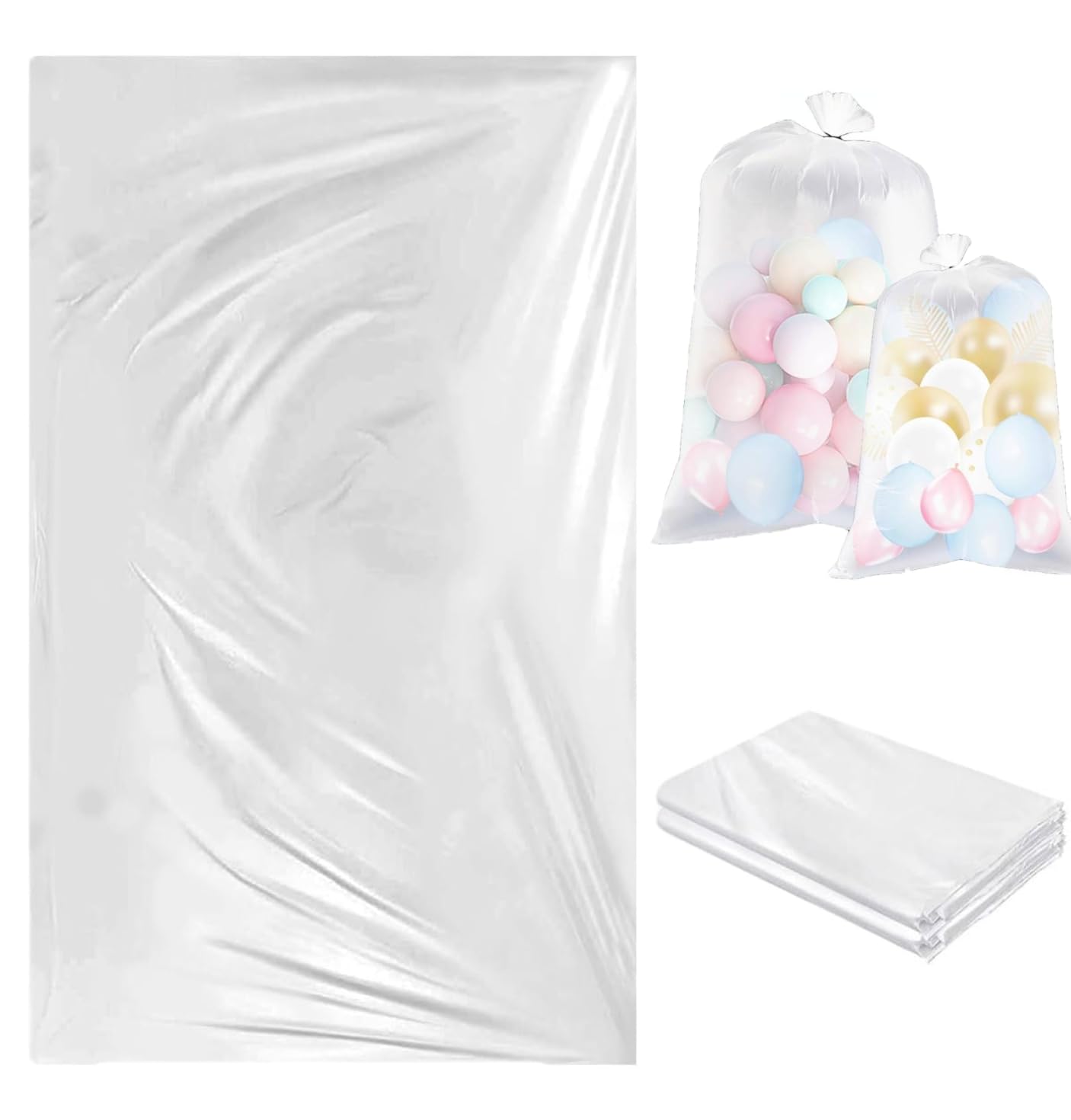 Flowballoons Sac De Rangement Ballons - Grand Sac Plastique Épais 100x200cm Pour Transport
