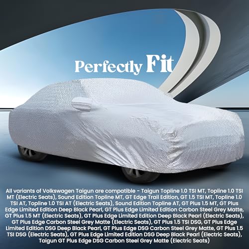 Image of Autofy Car Cover Waterproof SilverShield for Volkswagen Taigun [Year 2020 Onwards] - Taigun Car Cover Dust & UV Protection Taigun Car Body Cover with Mirror Pocket Soft Cotton Lining