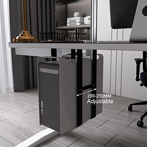 Soporte para CPU ajustable de acero para montaje bajo escritorio, ancho ajustable de 5.4" a 9.8", altura menor a 19.6" (negro) miniatura 7