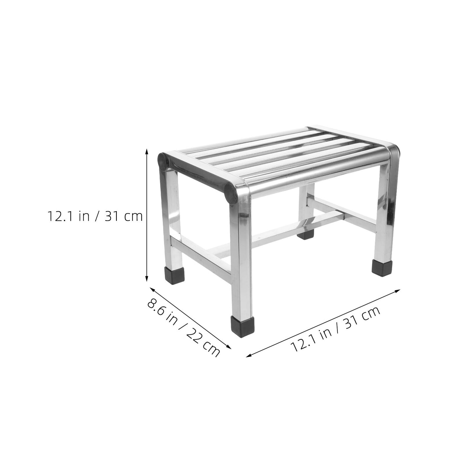 Ciieeo Duschhocker und Platzsparendem Design mit Rutschfester Oberfläche aus Edelstahl als Fußstütze im Badezimmer oder Terrasse