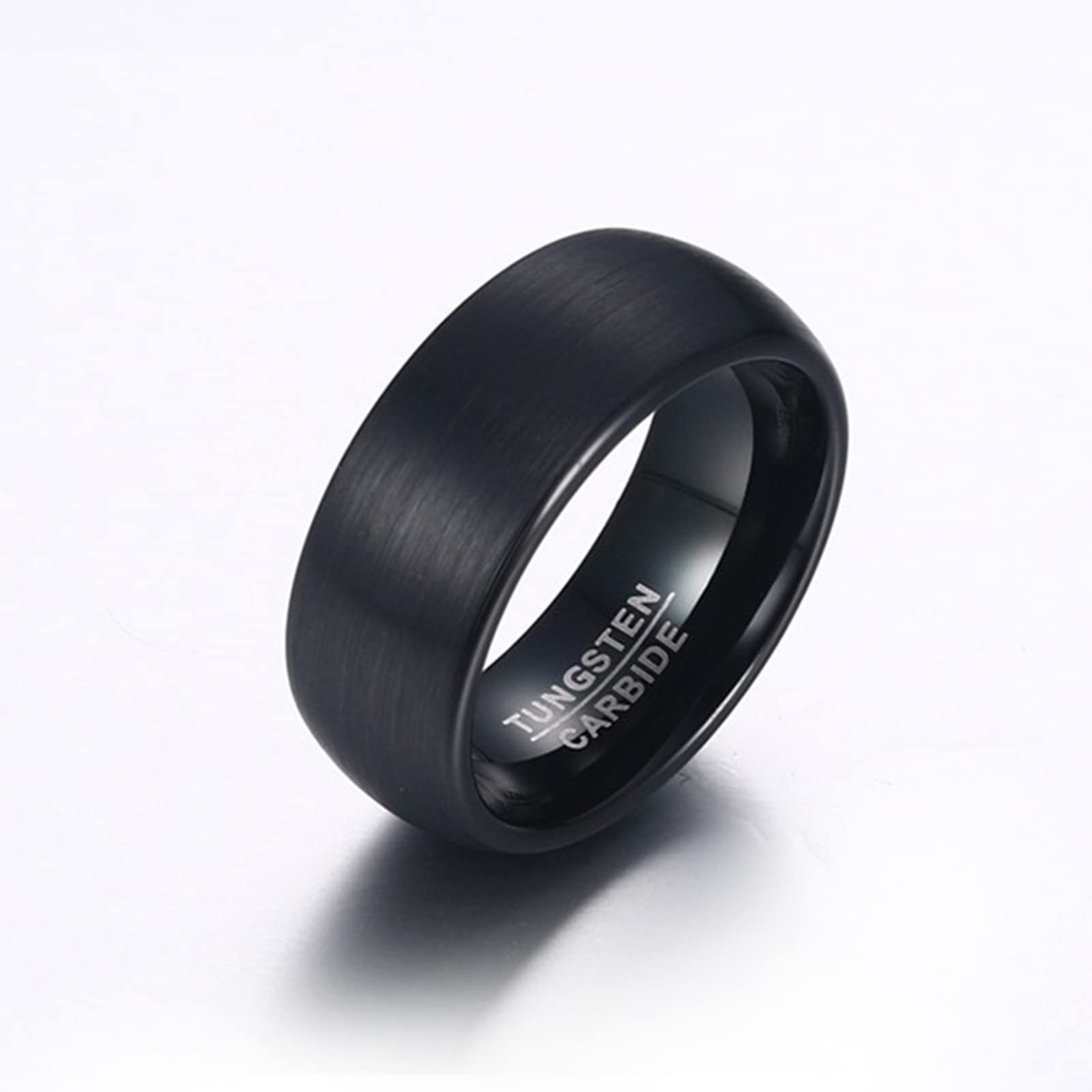 Gualiy Collar con colgante de acero de tungsteno, collar personalizado para parejas, anillos cepillados, 8/6 mm de ancho