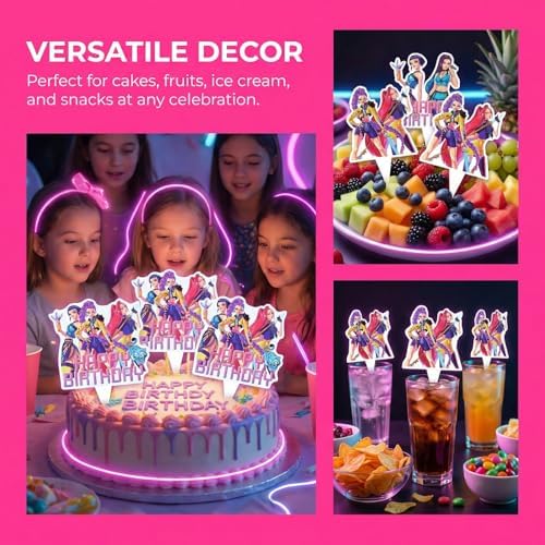 25 Pcs Video Game Happy Birthday Cake Decoration, 1 Cake Topper and 24 Cupcake Toppers in 12 Styles, Video Game Themed Birthday Decorations Party Supplies for Kids Adults Gamers Lovers (Style 1) — view 6
