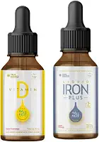 Combo Iron Plus Baby & Kids Liquido 30ml e Vitamin D For Baby E Kids 30Ml Framboesa True Source