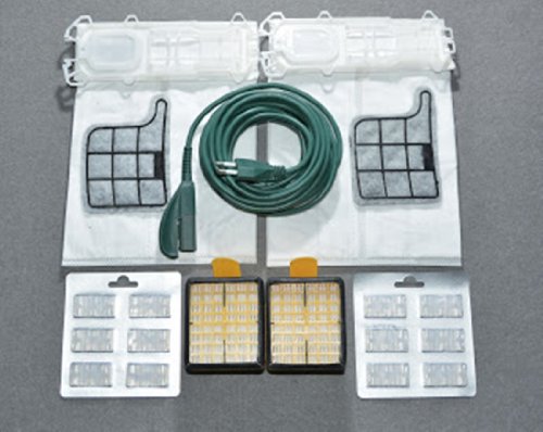 12 bolsas de microfibra + 12 ambientadores + 2 filtros EPA + 2 filtros + 1 cable eléctrico de 7 m motor para Folletto VK 135 136 aspiradora Vorwerk adaptables
