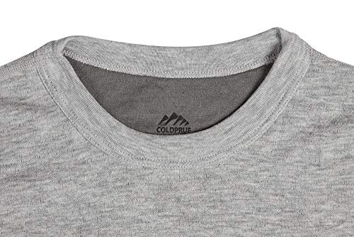 Coldpruf Platinum Ii Dual Layer Activewear Long Sleeve Crew Neck Men's Base Layer Top, Heather Grey, Large #TOP2