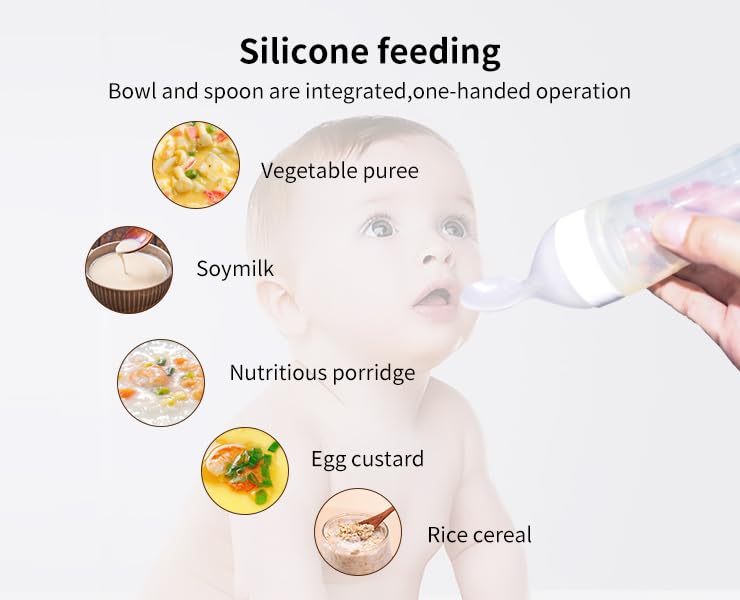 Miniatura 4 de Cucharas de alimentación de silicona para bebés, soluciones de alimentación seguras y convenientes para niños, niñas, niños y niños pequeños, color