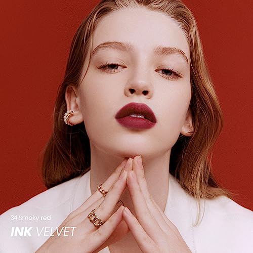 Image of Peripera Ink the Velvet Lip Tint, High Pigment Color, Longwear, Weightless, Not Animal Tested, Gluten-Free, Paraben-Free (034 SMOKY RED)