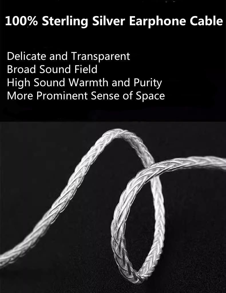 3.5mm Headphone Cable 1.2m, Pure Silver Balanced Cable Compatible with Hifiman Ananda,Sundara, Arya,HE400SE,Deva-Pro Headphones,Other Audio Equipment (3.5mm to Dual 3.5mm Male Version)