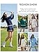 Women's Long Sleeve Tennis Skirt Set 2 Piece Golf Outfit, V-Neck Sweater & Skort with Pockets, Preppy Pickleball Sport Suits