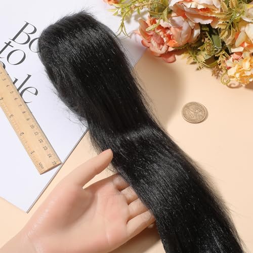 GORGECRAFT 4Pcs 150x5-13cm Faux Fur Strips Trim Black Shaggy Fur Fabric Precut Fluffy Artificial Craft Fur Pieces for DIY Crafts Gnomes Beard Santa Claus Hair Dwarf Cosplay Costume Christmas Decor - Image 3