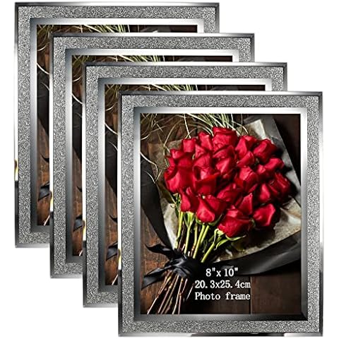 Calenzana 4x6 Glitter Picture Frames Set of 4 and 4 Pack 8x10 Sparkle Frames Bundle Cover