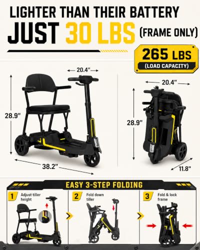 Image of Lightweight Folding Mobility Scooter for Adults & Seniors