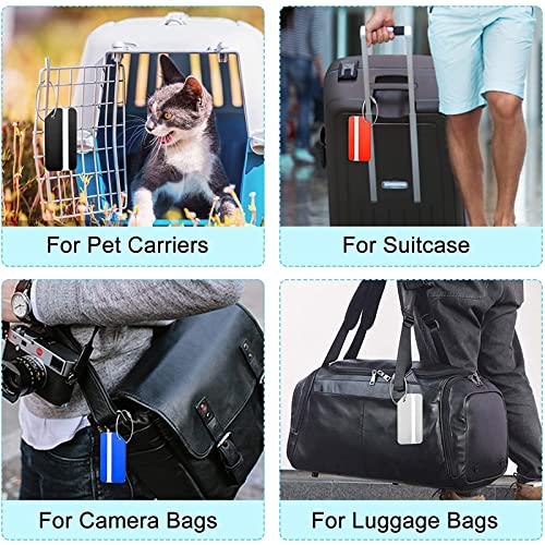 Vecibel 6 Stück Kofferanhänger mit Adressschild - Aluminium Gepäckanhänger Namensschild,zum schnellen Auffinden von Reisetaschen und Koffern, XLP1339