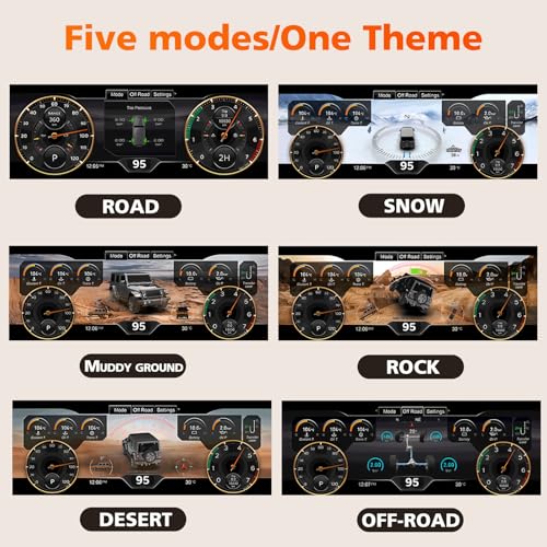 Image of 12.3 inchHD screen1920*720 Digital Instrument Cluster Display for Jeep Wrangler JK 2011-2017 Speedometer Upgrade Plug&Play Replacement OTA Upgrade