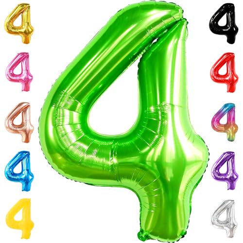 Image of KatchOn Light Green Number 4 Balloons 40 Inch, 4 Birthday Decorations