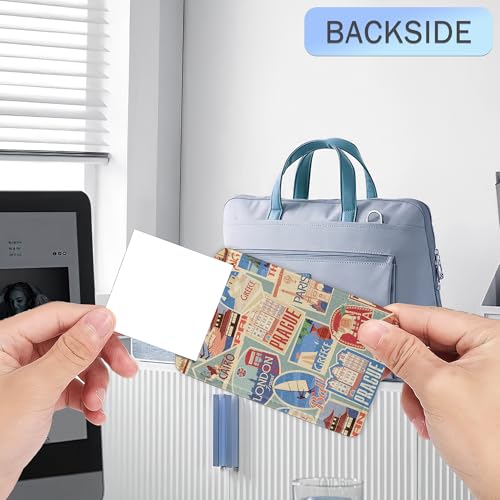 3 Pack Luggage Tags,Retro Travel Stickers PU Leather Luggage Tags for Suitcase,Name ID Labels with Privacy Cover Suitcases and Metal Loop for Travel Bag Suitcase4