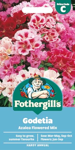 Fothergills Godetia Azalea Flowered Mixed Flower Seeds 750 Seeds Sow: Mar-May Sep-Oct Pink/Purple