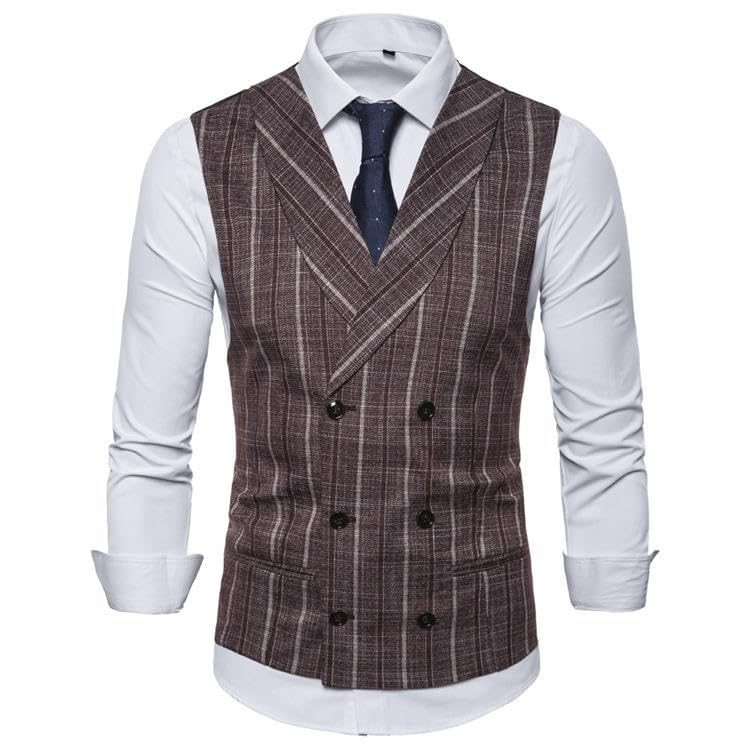 Chaleco de un solo pecho de moda para hombre chaleco casual elegante gris 3