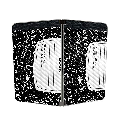 Image of MightySkins Carbon Fiber Skin for Microsoft Surface Duo - Composition Book | Protective, Durable Textured Carbon Fiber Finish | Easy to Apply | Made in The USA