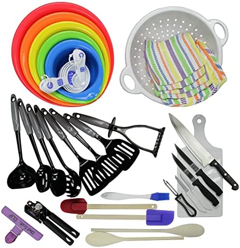 Chef Craft Basic Kitchen Tool/Gadget Starter, 41 Piece Set, Multicolor