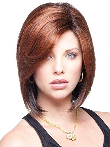 May Wig Color Creamy Toffee Rooted - Noriko Wigs 9" Long Relaxed Bob Wispy Perimeter Swept Bangs Straight Avg Cap Rooted Colors Bundle MaxWigs Hairloss Booklet