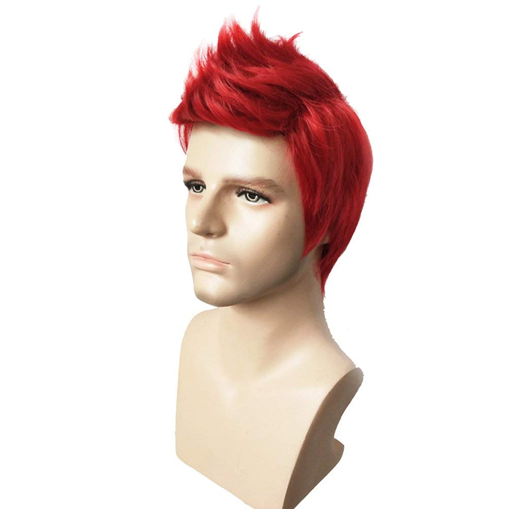 Peluca corta  para hombre y chico, para fiesta temática, peluca con gorro de peluca 2