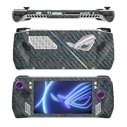 Image of MightySkins Carbon Fiber Skin Compatible with Asus ROG Ally - Triangle Stripes | Protective, Durable Textured Carbon Fiber Finish | Easy to Apply