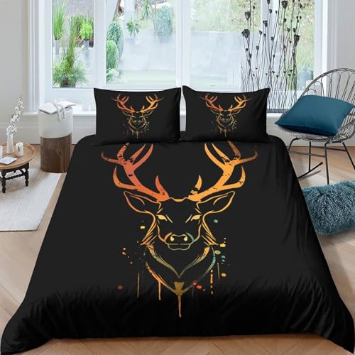 Housse de couette fléchettes 260x220 cm en microfibre avec taies d'oreiller