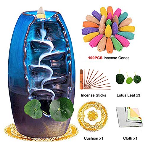 TuoFang Incense Burner, Backflow Ceramic Waterfall Incense Holder Aromatherapy Ornamental Home Decor Gifts
