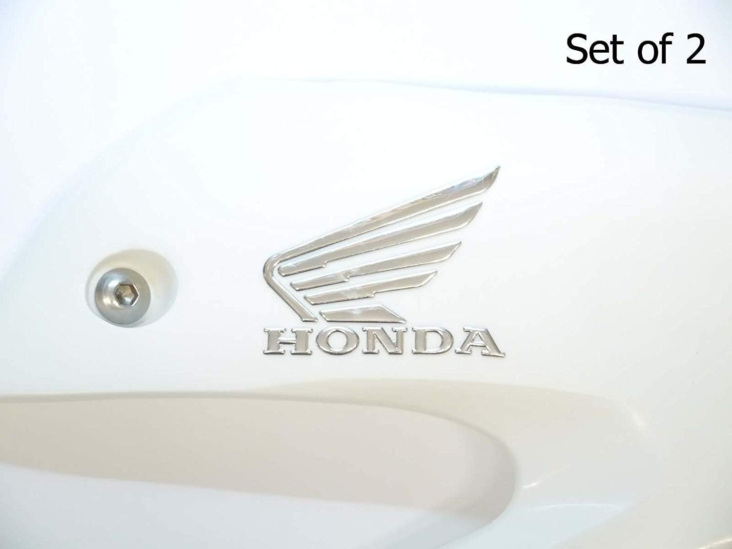 70X57mm Chrome Wings Motorbike Badge Emblem Motorcycle Fuel Petrol Tank Sticker Decal