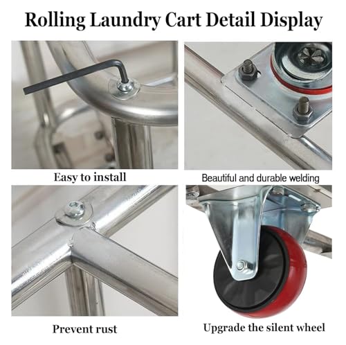 Chariot à linge robuste pour hôtel et maison à grande capacité