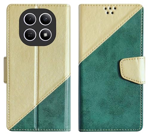 Image of SBMS Flip Cover for Redmi Note 15 5G Poco M8 5G Back Cover Case with Magnatic Closure | Genuine Leather Finish | Inbuilt Stand | Card & Money Pocket | Wallet Style Flip Back Case Cover (MultiGreen)