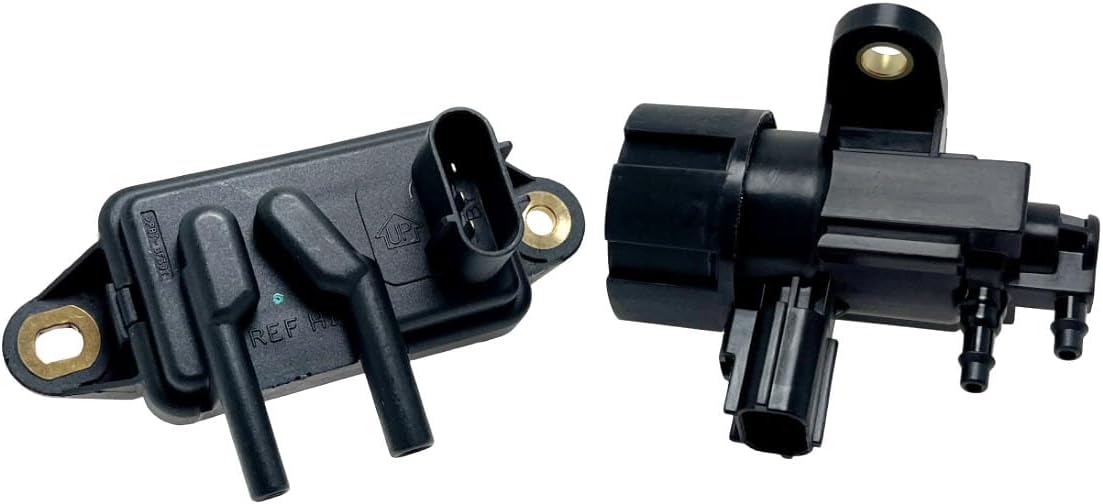 YCUPONR EGR Vacuum Solenoid Valve and EGR Pressure Feedback Sensor Kit F77Z9J460AB And F63Z9J459AA Compatible with F-150 F-250 F-350 Ranger Sable B3000 B2500 Navigator Town Car
