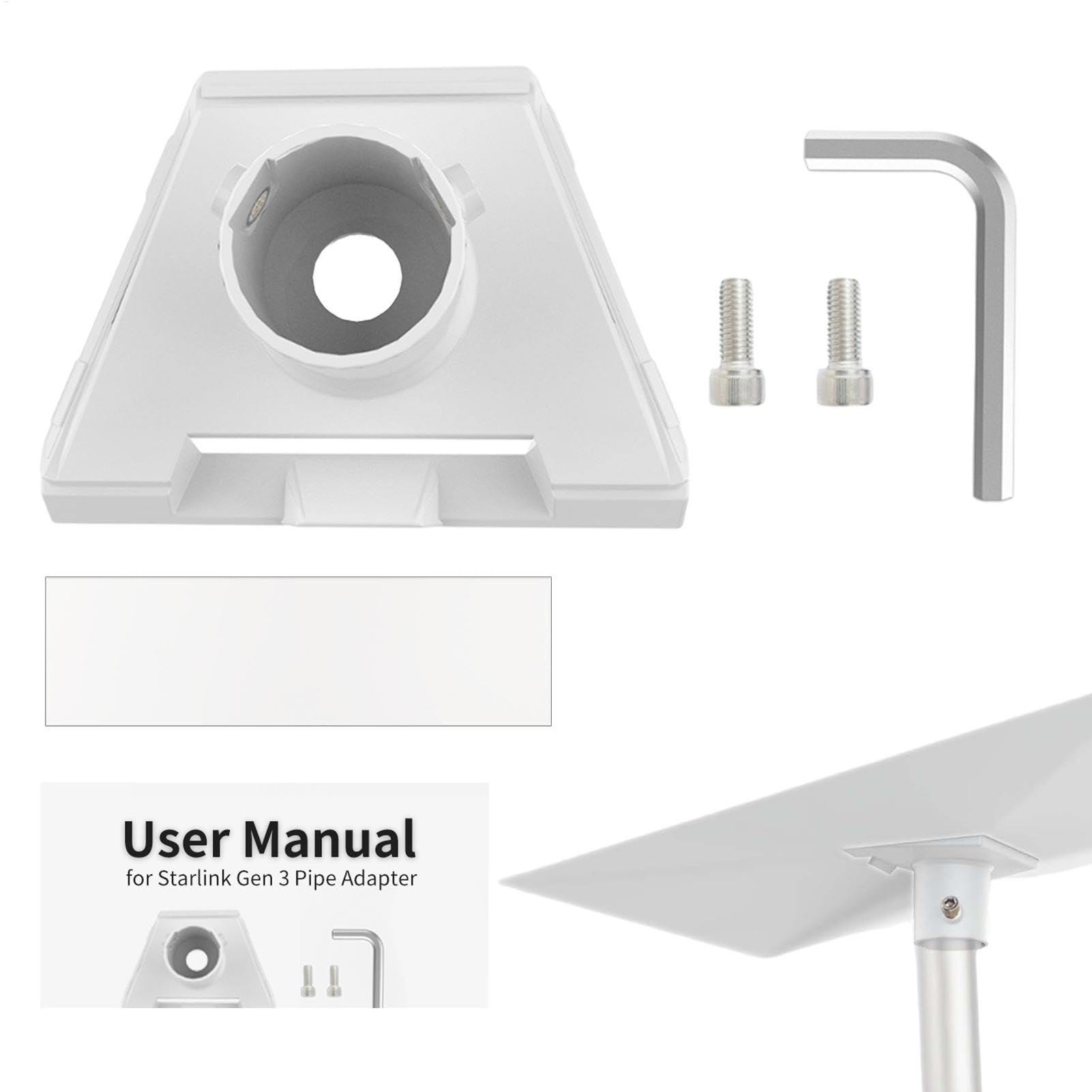 Supporto per satellite, adattatore per tubo satellitare Adattatore per tubi | Elegante kit Internet Adattatore per tubo satellitare per connessioni satellitar