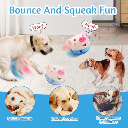 Audasi Aktives Bewegendes Haustier Plüschspielzeug USB-aufladbar Bewegendes Hundespielzeug Balls Hundeball Elektrisch Futter Ball Leckerli Spielzeug Ball für Haustier Hunde IQ Training