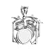 925 Sterling Silver Music Charm Drum Set Pendant