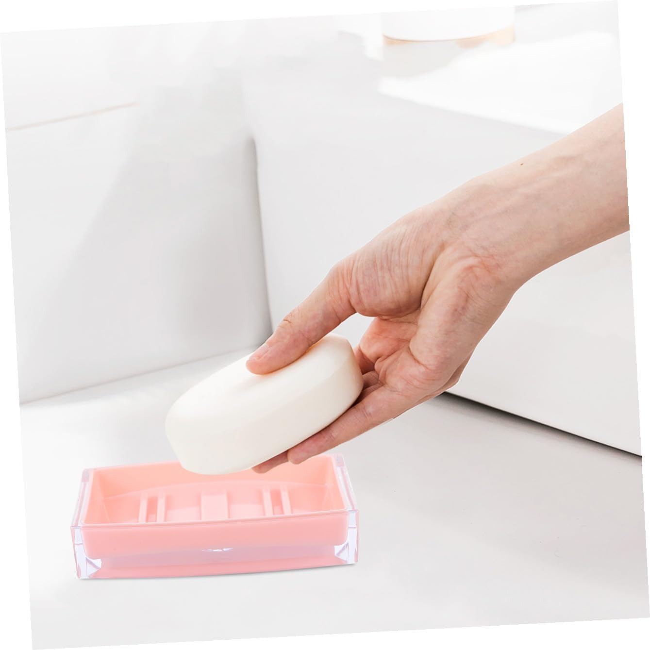 4-Piece Bathroom Accessory Set Toothbrush Holder Lotion Dispenser Soap Dish Vanity Organizer Sturdy Plastic for Home Use for Bathrooms