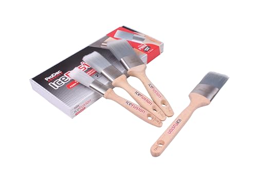 ProDec Advance 4 piece Ice Fusion Trade Professional Synthetic Paint Brush Set for Painting with Emulsion, Gloss and Satin Paints on Walls, Ceilings, Wood and Metal, Contains 1, 1.5, 2X2 inch Brushes