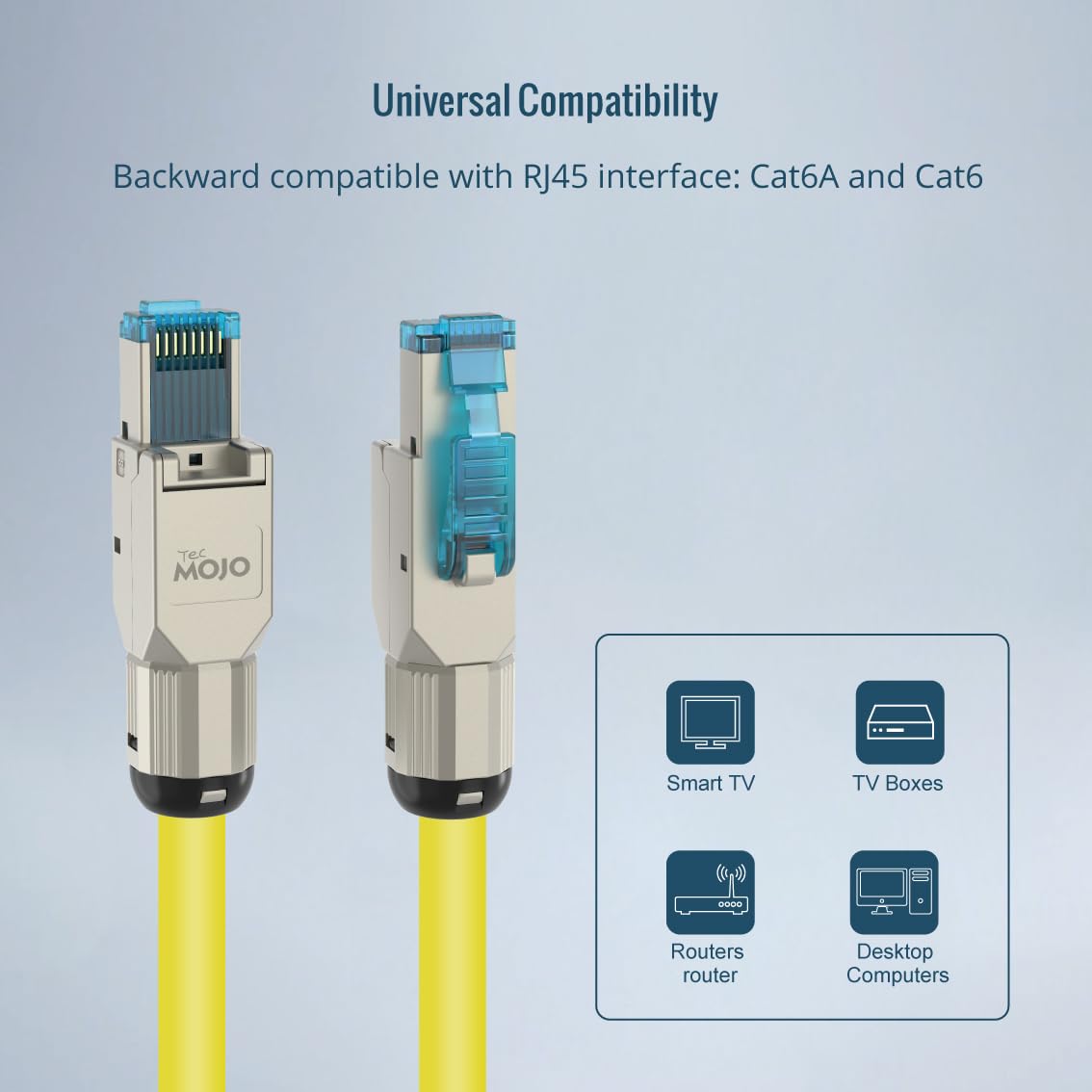 Tecmojo Cavo di rete Ethernet LAN CAT8 S/FTP, 20 m, 40 Gigabit, conduttore in rame puro PiMF 22 AWG con schermatura LSZH DCA, con strumento per cavi, connettori RJ45 e prese Keystone, giallo