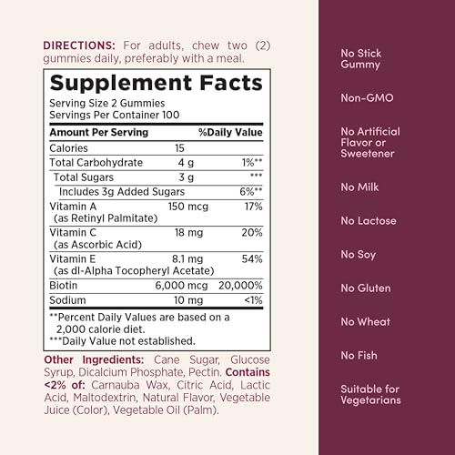 Nature's Bounty Optimal Solutions Advanced Hair, Skin & Nail Pectin Gummies - image 7