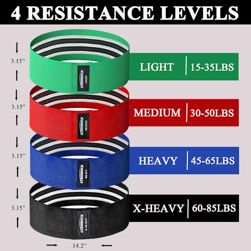 Image of STANDROCK Fabric Resistance Bands for Working Out, 3 and 4 Levels Booty Bands Long Resistance Bands for Women and Men | Elastic Bands for Exercise Bands Resistance Workout Bands Resistance