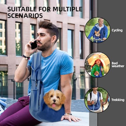 Image of Dog and Cats Carrier Sling, Puppy Small Pet Carrier with Storage Pocket