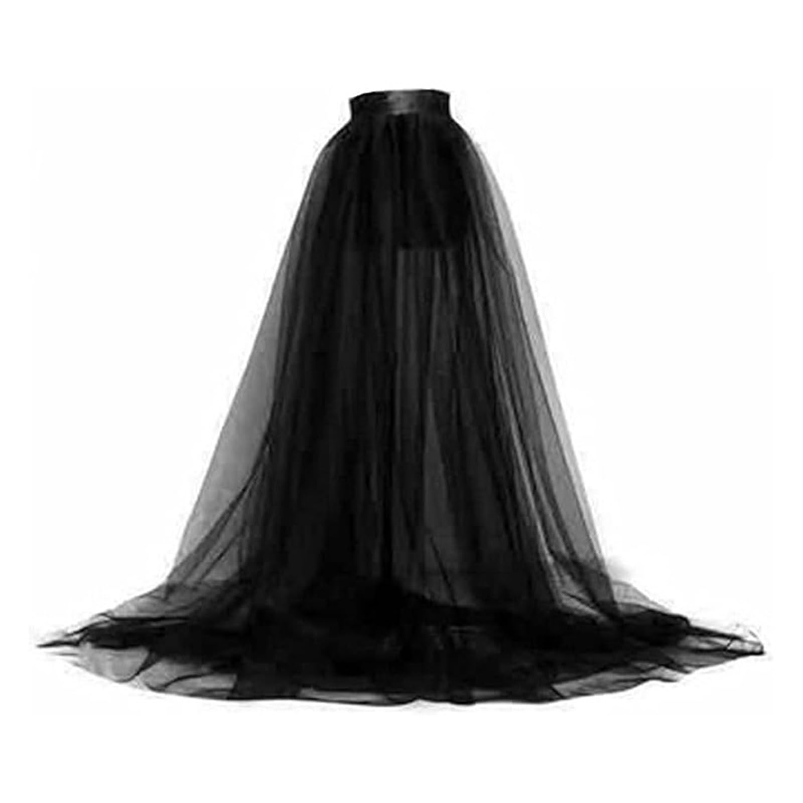YUPEIUKLI Women See Through Mesh Tulle Tutus Overlay Long Skirt Wedding Cocktail Prom Bandage Long Dress Detachable Overskirt