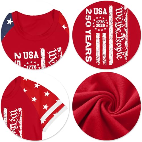 Image of Ithalt Boys Girls USA Shirts Kids 4th of July Shirts American Flag Tshirt Patriotic Top Independence Day Outfit 5-13y