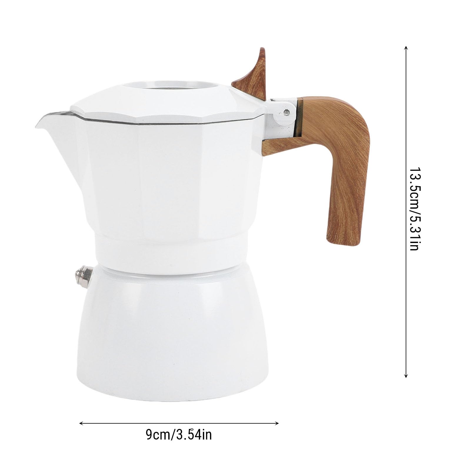 ZJchao Cafeti re Moka Vintage en Alliage d Aluminium 2 Tasses avec Doubles Vannes et Manche en Bois br lure pour Infusion Riche en 3 5 Min 100 ml