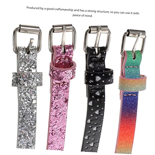 SAFIGLE 4pcs Heart Design Boy Girl Waist Belt Artificial Leather Belts for for Daily Wear and Special Occasions4