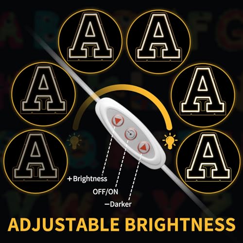 Image of Light Up Letters A, Led Marquee Letter Lights Neon Sign, 13.9 inch Height Decorative Lighted Alphabet Number, Battery /USB Powered Led Letters Lights for Wedding, Birthday, Party, Christmas or Home Decor
