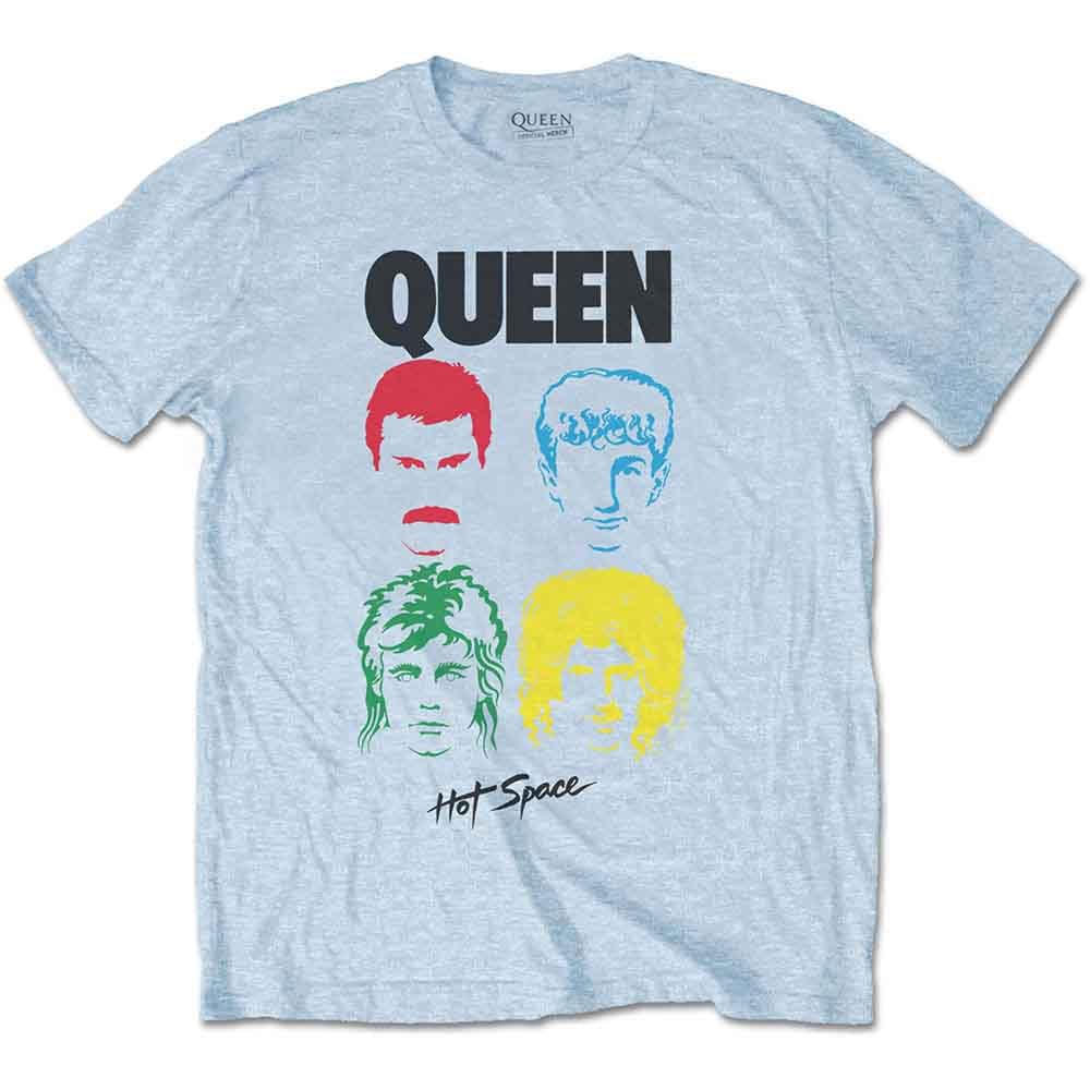 Queen T Shirt Hot Space Album Band Logo Official Light Blue XXL