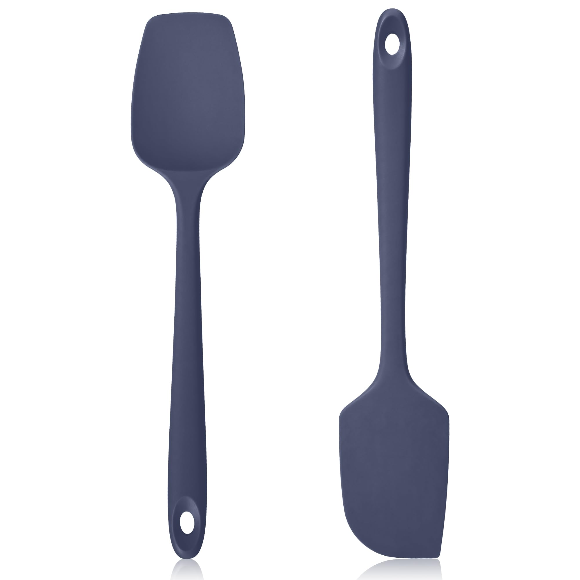 Lilybeam 600ºF Heat Resistant Silicone Spatula Set of 2, Midnight Blue