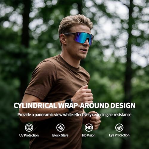 Image of BangLong XL 150MM Polarized Sport Sunglasses for Men Women UV400 Protection | TR90 Flexible Frame, TAC Scratch-Resistant Lens, 0.85oz Ultralight for Running Hiking Cycling Driving Baseball